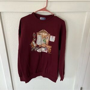 Vintage Endless Designs Women's Large Grandmacore Crewneck Sweatshirt